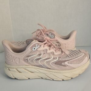 Hoka One One Clifton LS sneaker in the "Cosmic Pearl/Galaxy" colorway. 